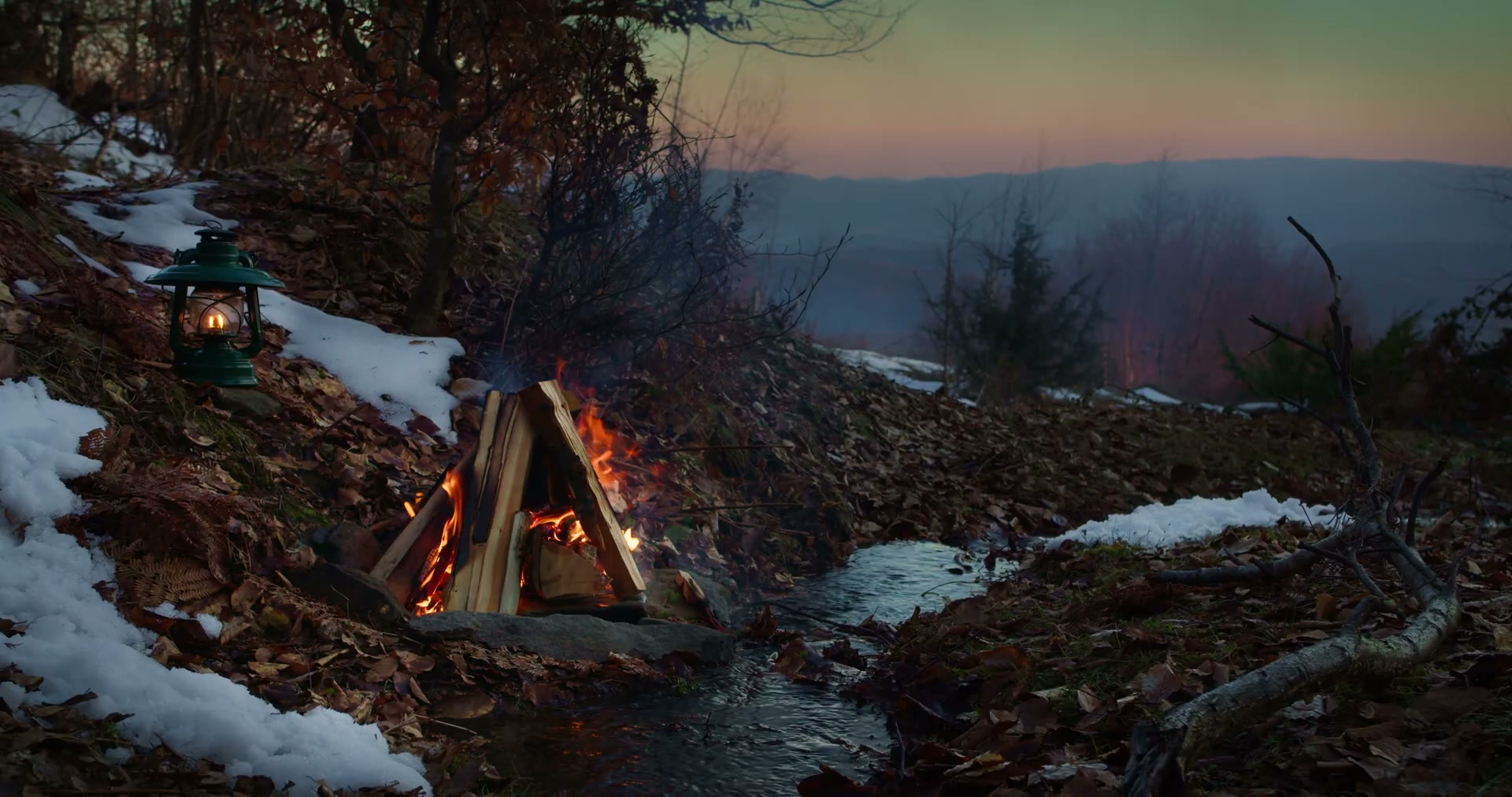 Campfire scene illustration